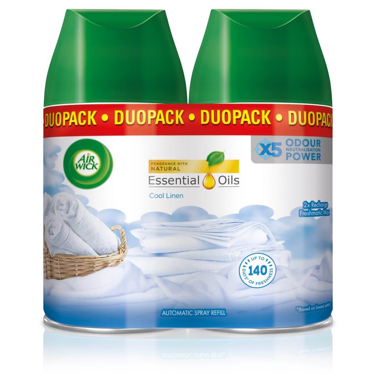 AIR WICK FRESHMATIC REFILL DUOPACK COOL LINEN 2X250ML